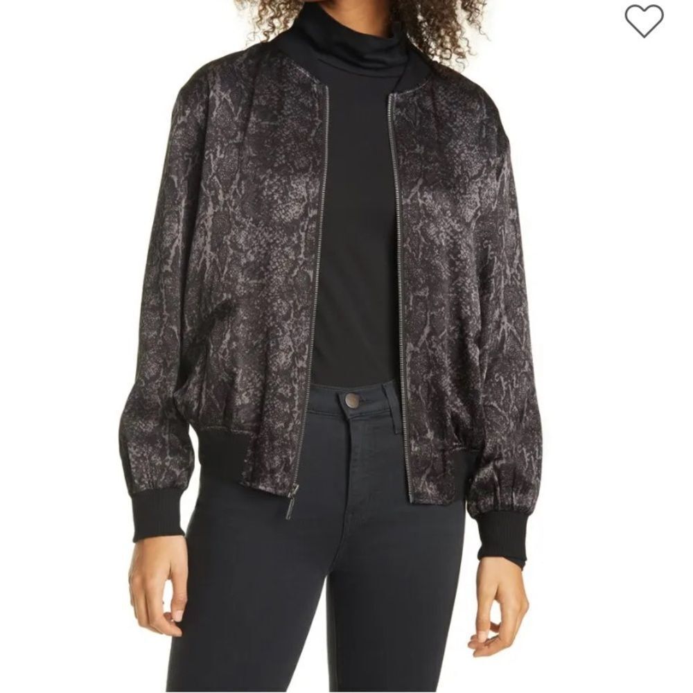 Rails Alina Snake Print Satin Bomber Jacket - Picture 10 of 10